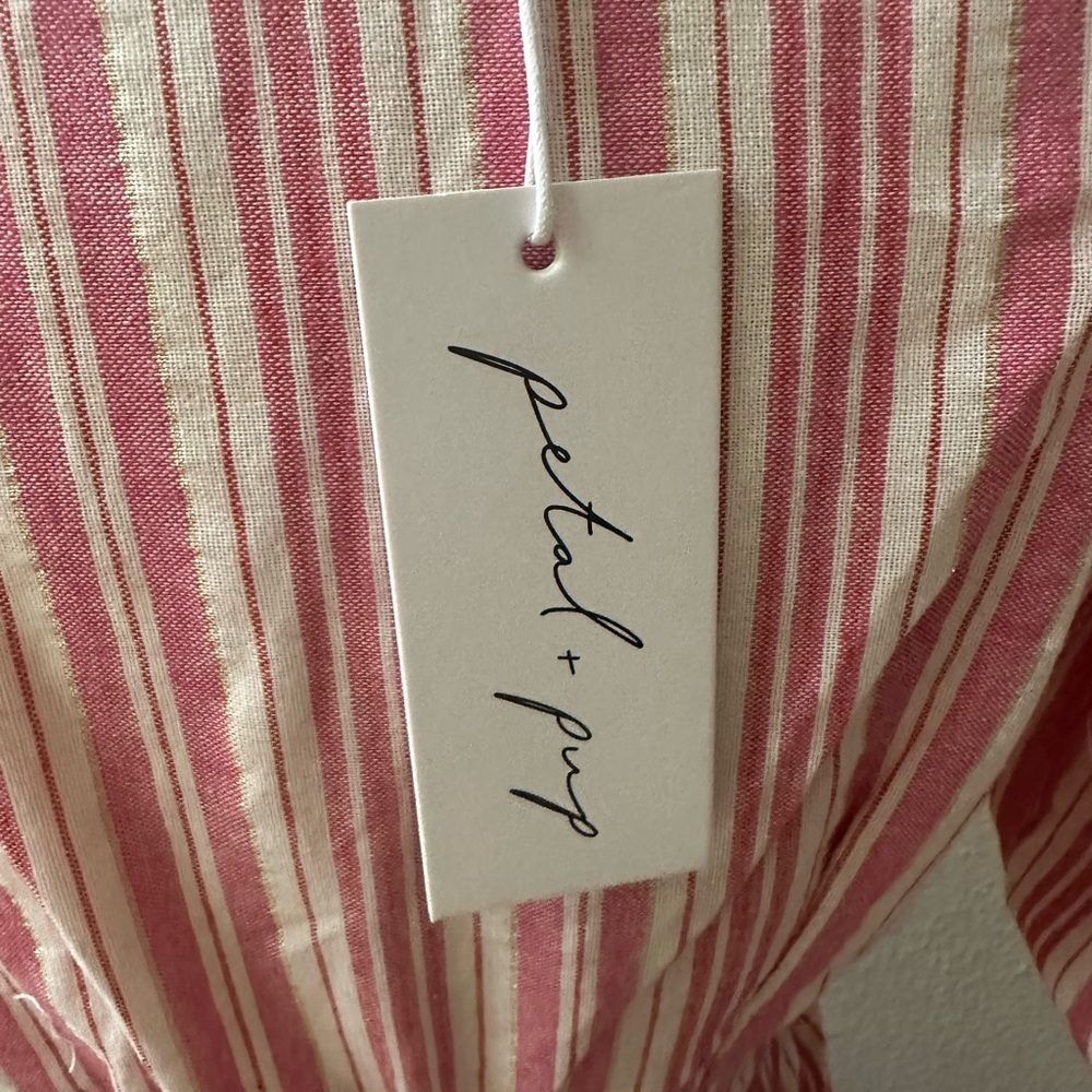 Petal & Pup Pink and White Striped Maxi Dress Sz Xs - Picture 4 of 5